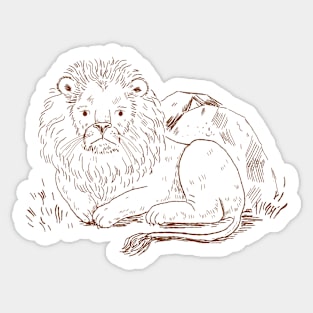 Lion Outline Art Sticker